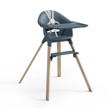 Дитячий стільчик Stokke Clikk, Fjord Blue – комплект з підносом та ременем безпеки, ергономічний, регульований, 6-36 місяців, до 15 кг