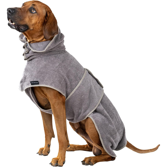 Халат для собак CANICOAT, 100 бавовна, сертифікований Oeko-TEX (розмір 7, світло-сірий)