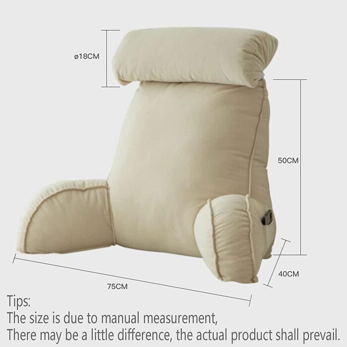 Підголовник для читання з підлокітниками, подушка для спини, трикутна подушка для ліжка, дивана, софи - для читання, роботи, ігор