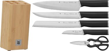 Набір ножів WMF Kineo з підставкою (6 предметів), Made in Germany, бамбукова підставка, нержавіюча сталь