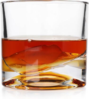 Набір склянок для віскі LIITON American Peaks Kristall, 4 шт., 300 мл, місткі, для заморожування, ідеальний подарунок для чоловіків