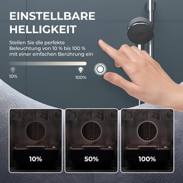 LED дзеркало для ванної кімнати BR Bringer, діаметр 80 см, з підсвічуванням, антизапарюванням, регулюванням яскравості, 3 кольори світла, сенсорне управління, пам'ять, модель BRRS201