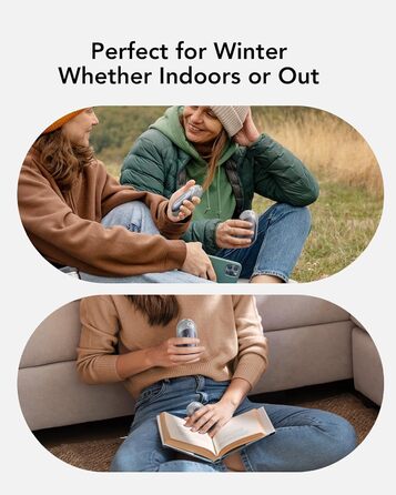 Портативні електричні грілки для рук 2 шт. 3000mAh, USB-C, 3 температурні режими (35-55°C), швидкий нагрів, для активного відпочинку, кемпінгу, подарунок, сріблясто-сірий M