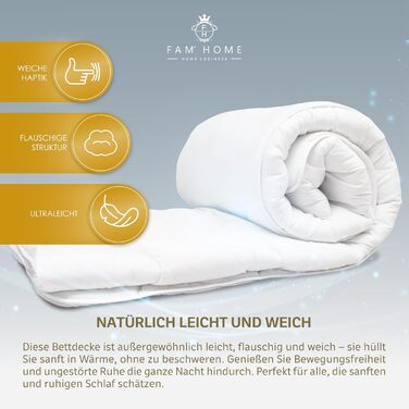 Комплект постільної білизни Fam‘ Home: ковдра 200x200 см та 2 подушки 80x80 см – для алергіків, мікрофібра, Oeko-TEX®, для 2 осіб