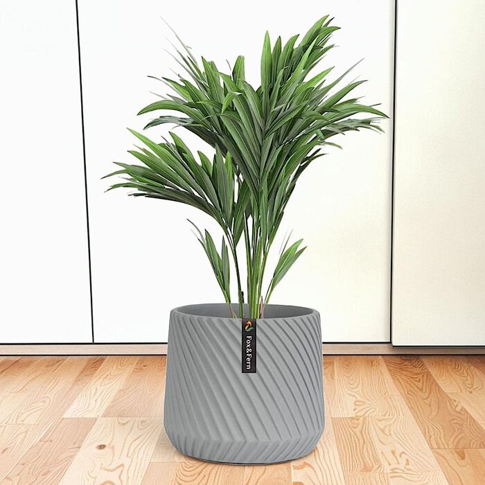 Квітчар Fox & Fern Großer: великий горщик для квітів з бетону 30,5 см з 3D-текстурою та дренажем