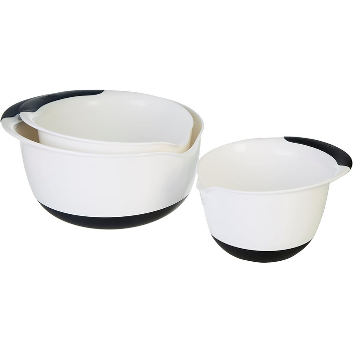 Набір місок OXO Good Grips, 3 шт., пластик, білий/чорний