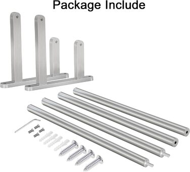 Тримач для рушників на стіну, 60 см, нержавіюча сталь, для ванної, спальні, кухні, щітковий нікель