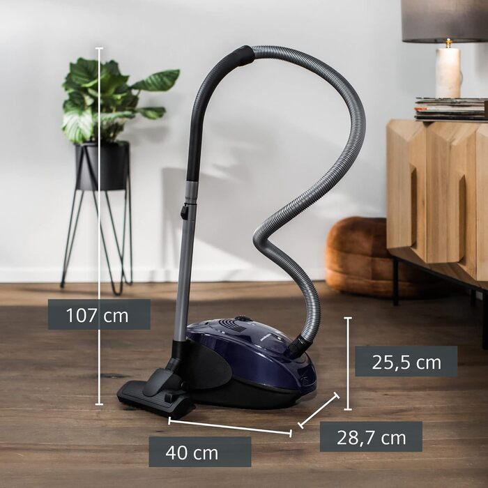 Пилгопоглинач Siemens synchropower VS06B1110: мішок, фільтр гігієни, для твердих підлог та килимів, 700 Вт, блакитний