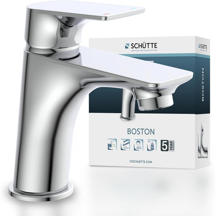 Змішувач для ванної кімнати Schütte Boston, хром, одноlever, з набором для зливу, для умивальника | Schütte