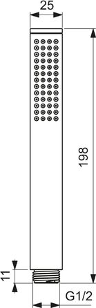 Ручний душ Ideal Standard BC774AA Idealrain Atelier, штанга (магнітний сірий)