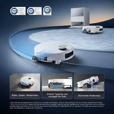 Робот-пилосос Dreame Aqua10 Ultra: миття та сухе прибирання, 30000Pa, 8 см, самоочищення, автоматичне спустошення, голосове керування