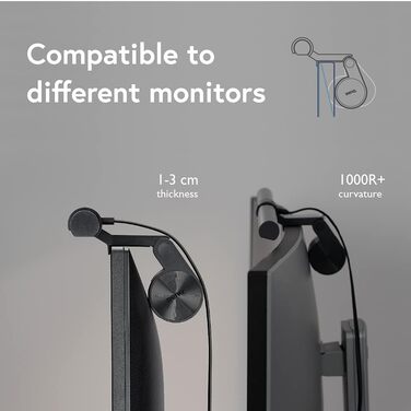 BenQ ScreenBar - LED лампа для монітора з регулюванням кольору та автоматичним затемненням, захист очей, USB зарядка, офісна лампа