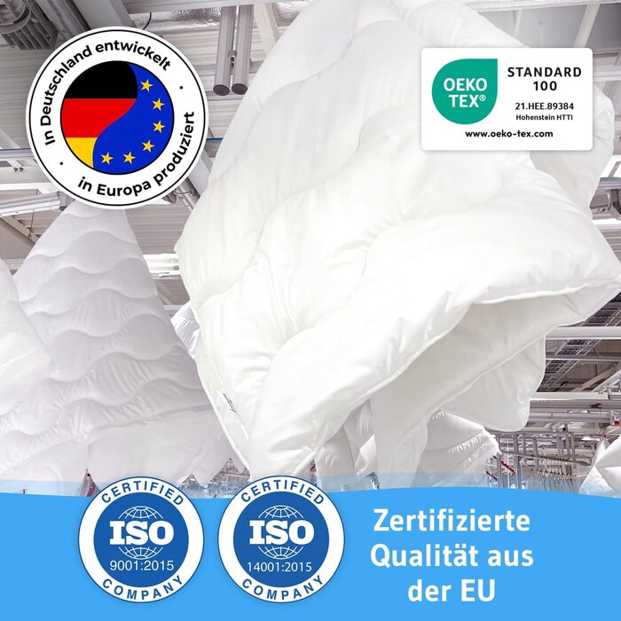 Ковдра на всі сезони 135x200, 100% екологічна, Verda з обробкою, терморегулююча та дихаюча, для алергіків