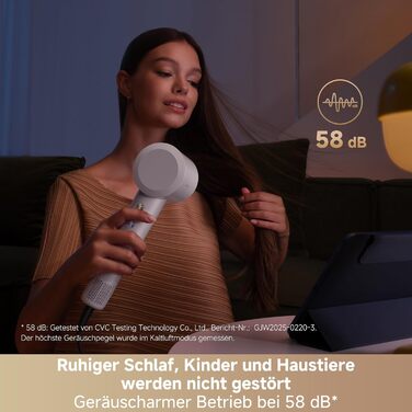 Високошвидкісний фен для волосся MOVA Turbo, 110 000 об/хв, 65 м/с, з іонізацією (200 млн негативних іонів), 8 режимів роботи, компактний та легкий (330 г)