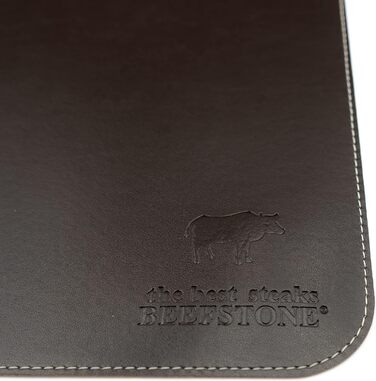 Набір скатертин BEEFSTONE© 6 шт. з PU шкіри, двосторонні, водонепроникні, миючі, з імітацією шкіри, 44 x 34 см (Чорно-коричневий/Бежевий)