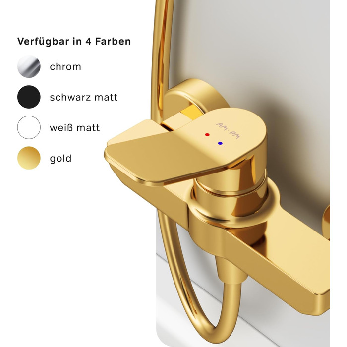 Змішувач для ванни AM.PM X-Joy чорного матового кольору з виливом, одноручний, для ванни та душу, FXA10022