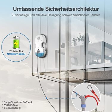 Робот-прибиральник вікон HUTT S7 з функцією розпилення, 5500Pa, 3D-подушка, 80мл бак, автоматичний, з багаторазовим захистом, 8 мікрофібра, у кейсі