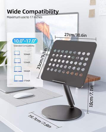 Стійка для ноутбука LULULOOK, регульована, 360° обертання, для MacBook, 10-17