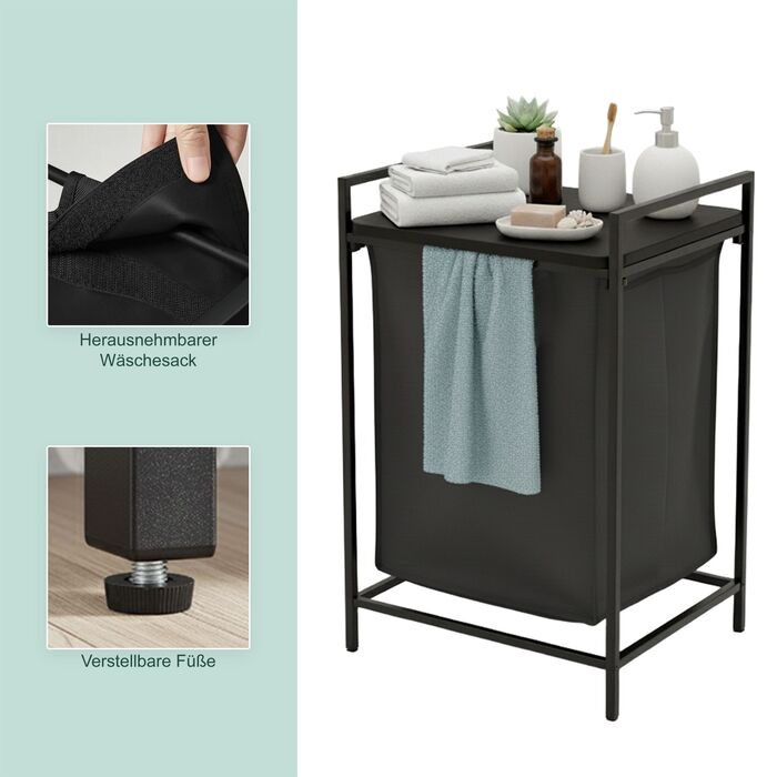 Кошик для білизни Relaxdays з металевим каркасом, 65 л