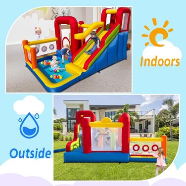 Надувний замок для дітей з насосом, міцний матеріал, для 3-4 дітей, 315x245x194 см (HSH2)