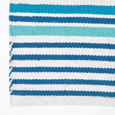 Синій смугастий килимок/бігунок 66 х 200 см з 100 бавовни, класичний смугастий килимок 66 х 200 см синього кольору