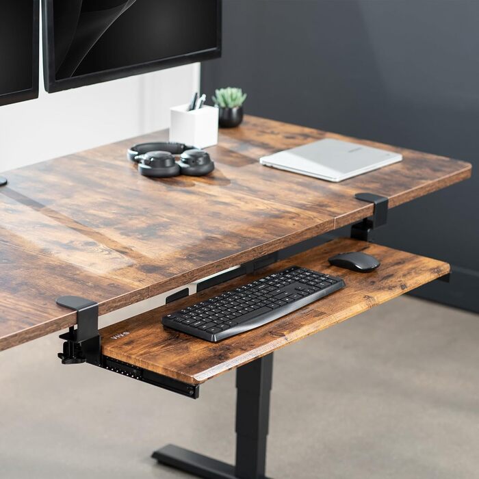 Висувна платформа для клавіатури VIVO, 27x11 дюймів, біла, з міцним кріпленням, сумісна з комп'ютером