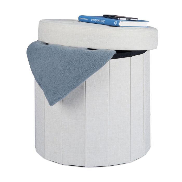 Relaxdays Пуф з місцем для зберігання, розмір M, круглий