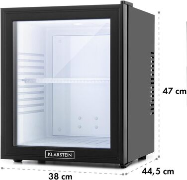 Міні-холодильник Klarstein MKS-13, 36 л, тихий, легко чиститься, чорно-сріблястий