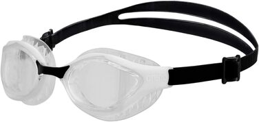 Окуляри для плавання arena Air-сміливі плавальні окуляри, чоловічі плавальні окуляри для дорослих з великими лінзами, захист від ультрафіолету, технологія захисту від запотівання, повітряні ущільнення (один розмір підходить всім, прозорий-білий-чорний)