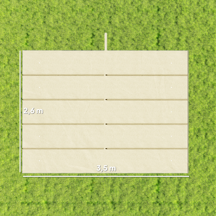 Тент для перголи 4x3 м, вмотуючий, з дренажними отворами, стійкий до погодних умов, поліестер, кремовий