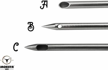 Спринцовка для м'яса MOESTA-BBQ 10396 - нержавіюча сталь, 5 насадок для маринування та приготування