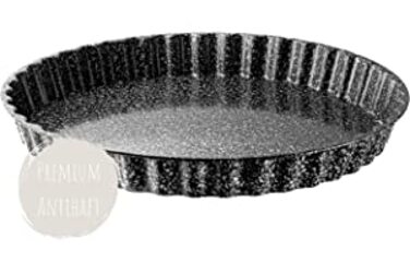 Форма для пирога з заварним кремом НАКОА, форма для пирога і форма для торта-металева форма для випічки розміром близько 28 см з 4 відділеннями з антипригарним покриттям з гофрованим краєм / форма для пирога