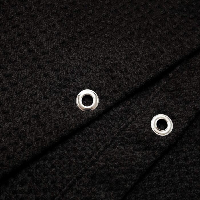 Дзеркальний душовий завіс Barossa Design Extra Langer, 203 см, вафельний візерунок, бавовна, для готелів та SPA, важка тканина, можна прати, 183 x 203 см (Чорний)