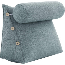 Подушка для спини, трикутна подушка для тіла, підголовник, подушка для ліжка, спинка для дивана, велика подушка для тіла, 60 см (сірий)