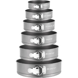 Набір форм для випічки ZOENHOU (6 шт.) - Antihaft, виймальний дно, діаметри 10.2-27.9 см