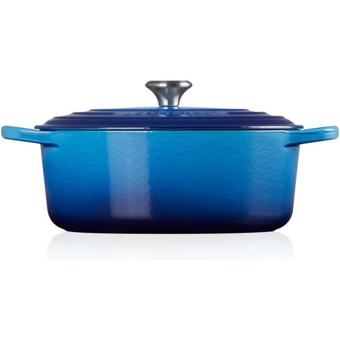 Le Creuset Signature Чавунна сковорода-жаровня з кришкою, овальна, 7,5 л, для всіх типів плит (включно з індукцією), колір: вишневий