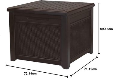 Скриня для зберігання Keter City Box 113л, деревоподібний дизайн, 55x44x57.8 см - для балкона та малих площ