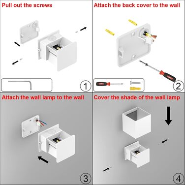 Klighten Настінний світильник з датчиком руху, 12W, IP65, 3000K, тепле біле світло, для вулиці/інтер'єру, регульований світловий потік