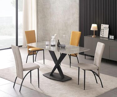 Обідній стілець B&D THADDUS, набір з 4 предметів ретро-сучасний дизайн сірий