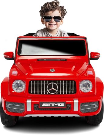 Електромобіль Mercedes G63 AMG для дітей, ліцензія, 12V, з пультом, MP3, червоний