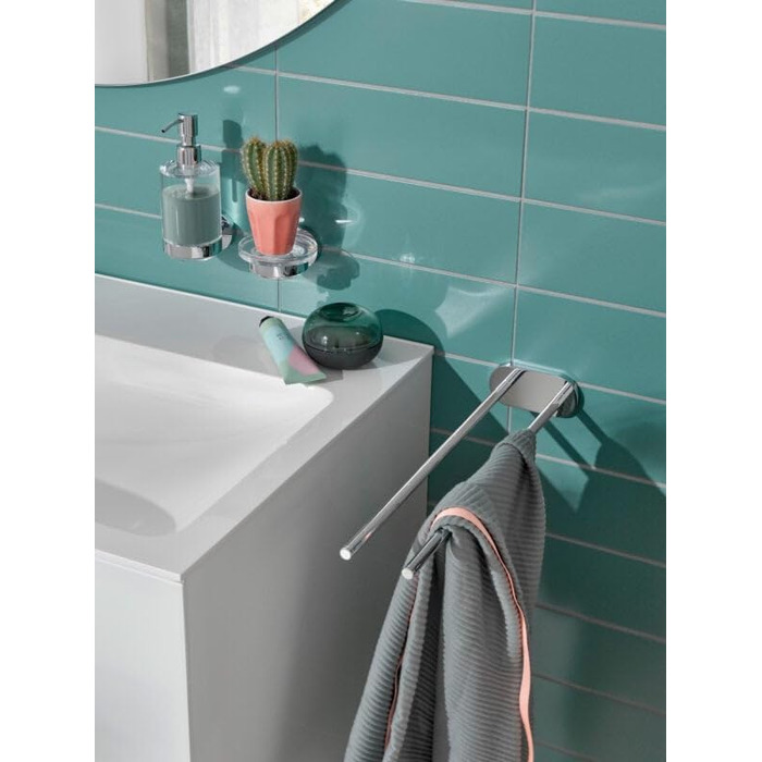 Тримач для рушників Emco Round двосторонній настінний, металевий, для двох рушників, настінний