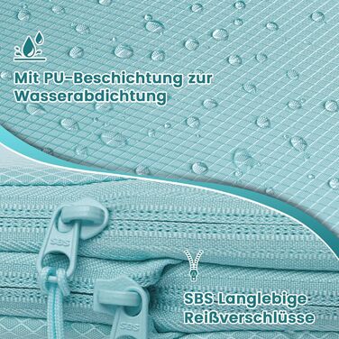 Набір органайзерів для подорожей у валізу з компресією, 8 шт, водонепроникні пакувальні куби для ручної поклажі та рюкзака, світло-блакитний