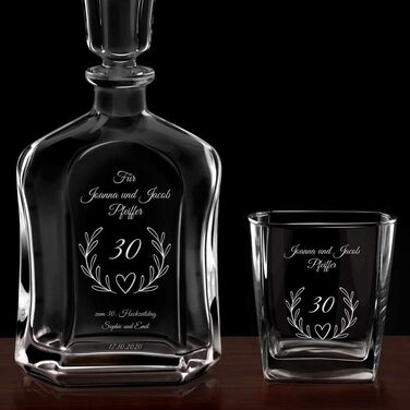 Віскі-карафа Maverton з гравіюванням + набір келихів (2/4/6 шт.) - 700 мл - ідеальний подарунок для молодят