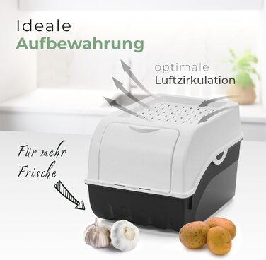 Контейнер для зберігання картоплі Novaliv | 2 шт. по 3,5 л | Білий | Короб для цибулі | Організатор для овочів та фруктів | Складається | Контейнер для зберігання картоплі, цибулі та моркви