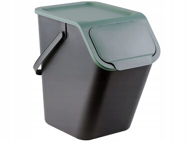 Практичний ящик для збору сміття, система поділу сміття на кухні, Система видалення сміття з відкидною кришкою, кошик для сміття з кришкою, відро для сміття, система відділення сміття 25 л (Зелений)