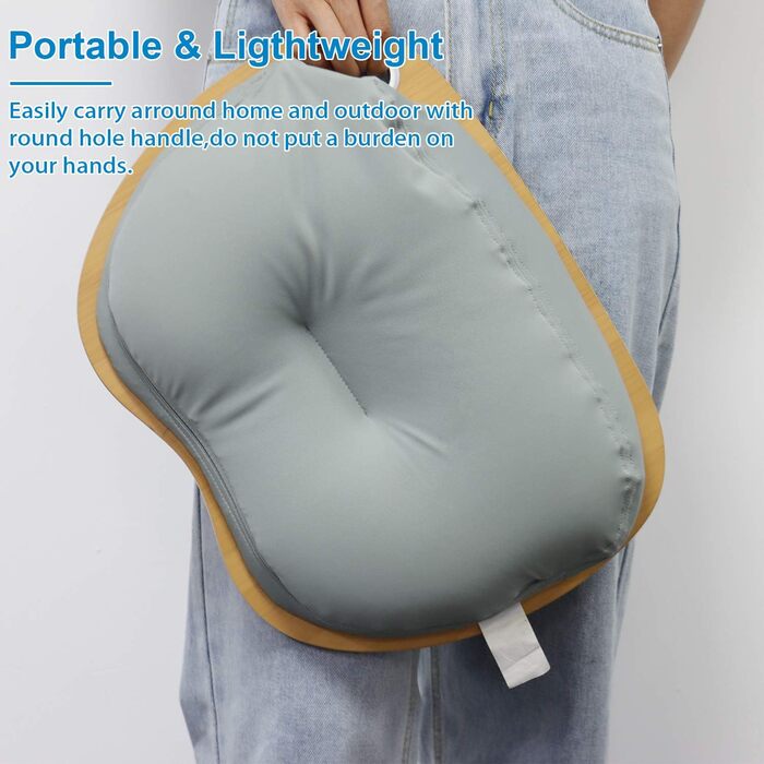 Підставка для ноутбука VLOXO бамбукова, портативна, для ліжка та дивану, з м'якою підкладкою, ергономічне коліно, з отвором для кабелю та протиковзкими смугами, для ноутбуків/планшетів/MacBook до 14 дюймів (срібна)