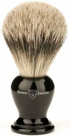 Щітка для гоління Edwin Jagger Super Badger Badger Badger з підставкою-крапельницею, штучне чорне дерево, маленька