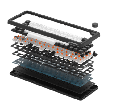 Бездротова механічна клавіатура GamePro Asgard Valhalla  (MK210B Pro) 65% QLAB orange switches