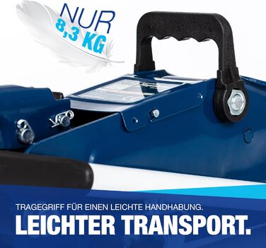 Гідравлічний домкрат NTG 2T (2000 кг) з сертифікатом TÜV, сталева конструкція, висота підйому 130-330 мм - для автомобілів, заміни шин