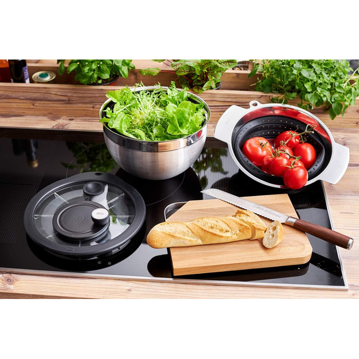 Салатниця-відцентрофуга RÖSLE з нержавіючої сталі 18/10, діаметр 24 см, об'єм 27x25.5x18.5 см